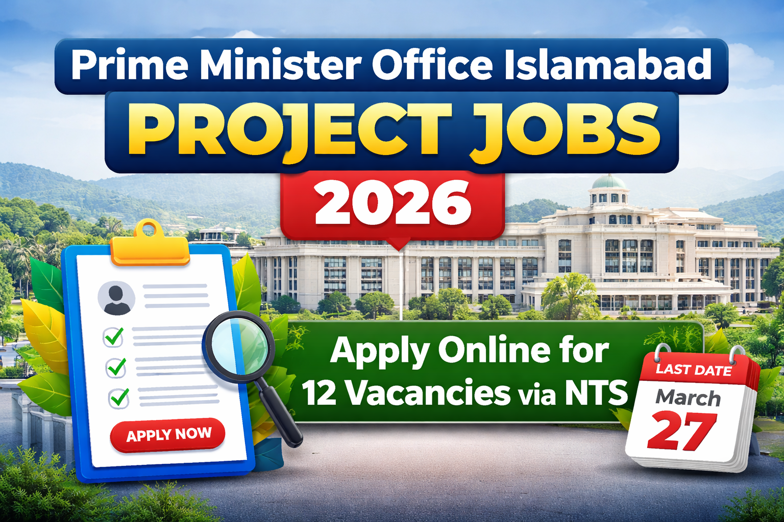 Prime Minister's Office, Islamabad Project Jobs 2026