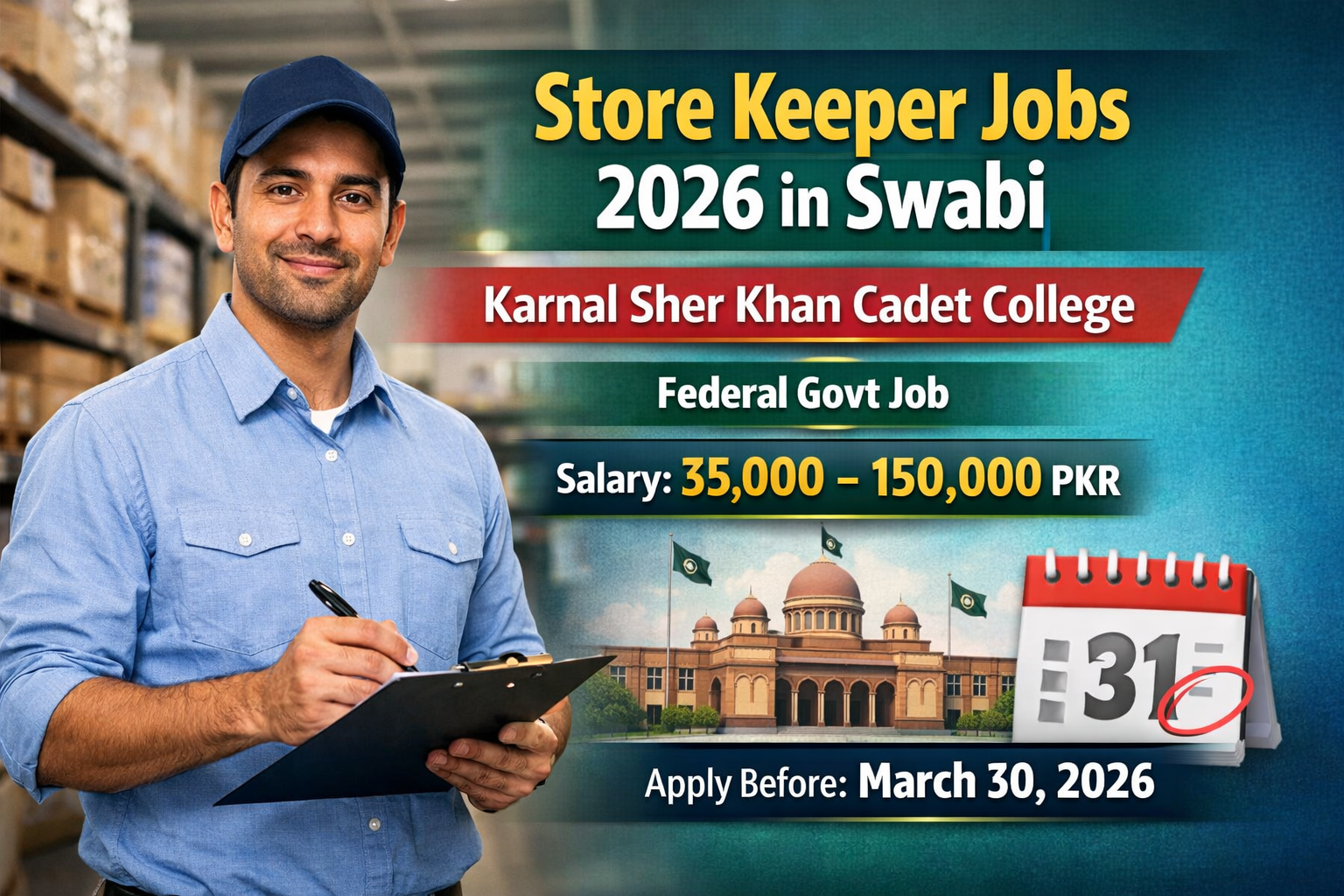 Storekeeper Jobs 2026 in Swabi