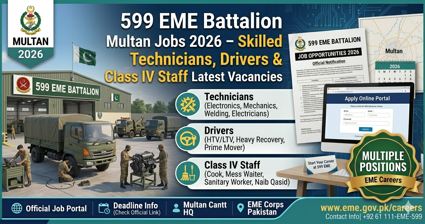 599 EME Battalion Multan Jobs 2026
