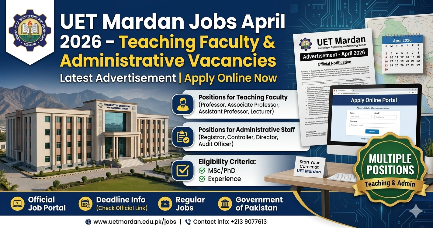 UET Mardan Jobs April 2026