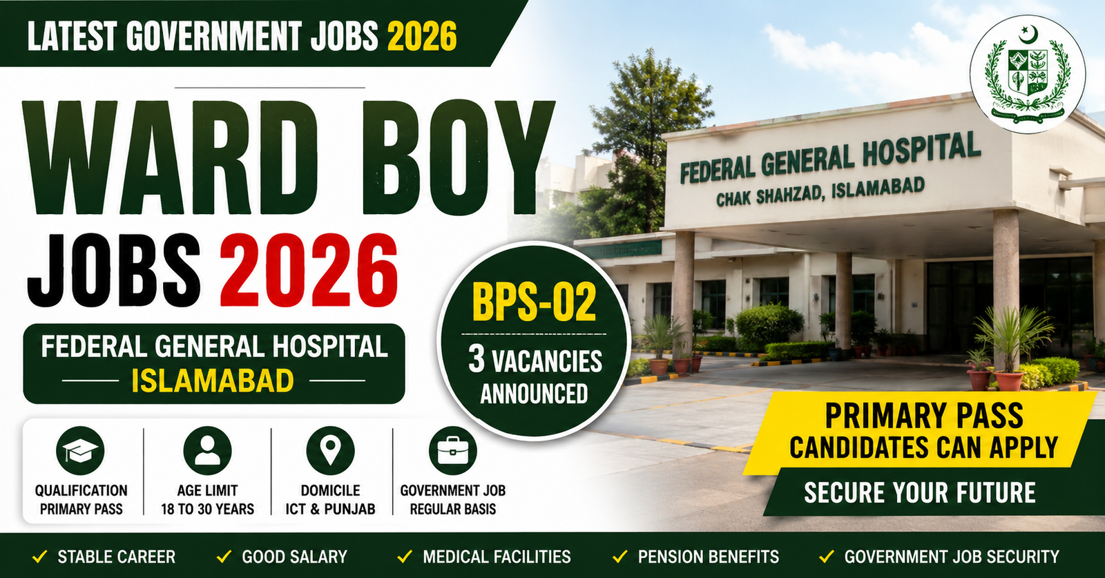 Ward Boy Jobs 2026 Islamabad