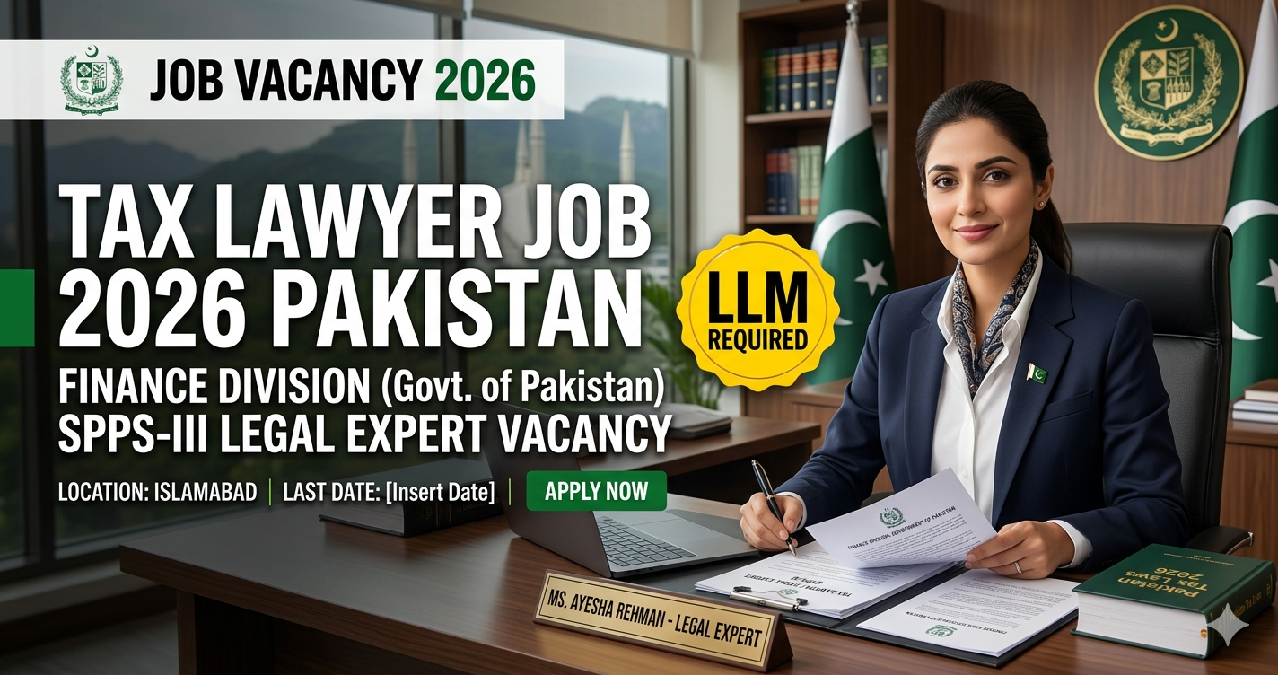 Tax Lawyer Job 2026 Pakistan
