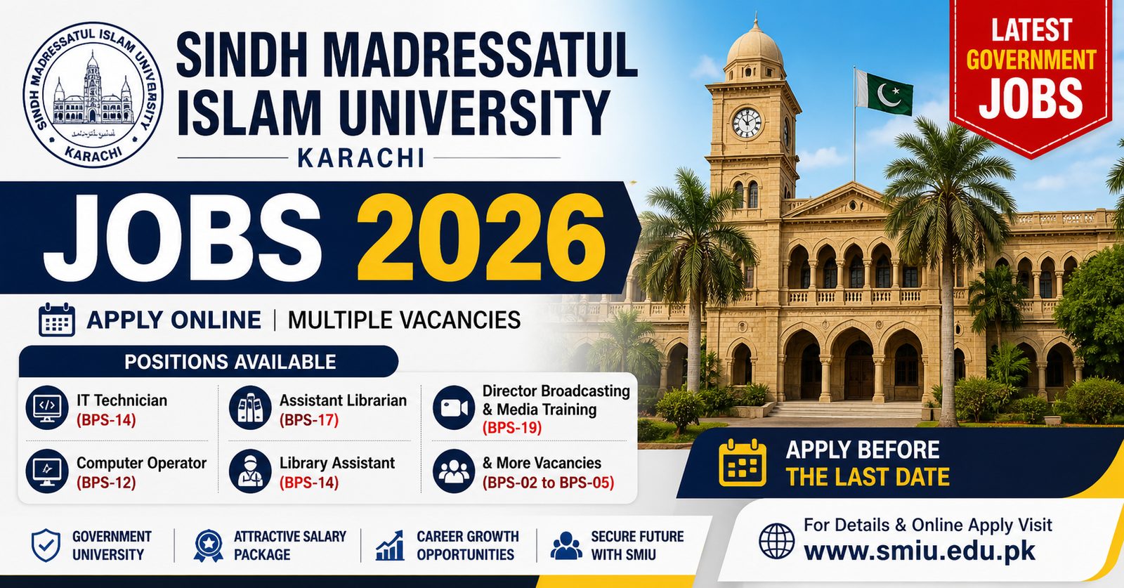 Sindh Madressatul Islam University jobs 2026